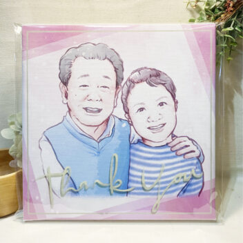 似顔絵アート張りキャンバス：あなたの大切な瞬間を絵にします！