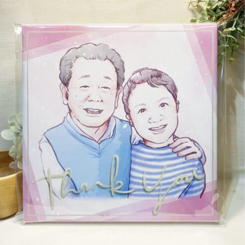 似顔絵アート張りキャンバス：あなたの大切な瞬間を絵にします！